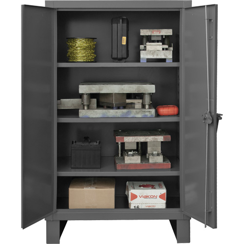 Armoire tr&egrave;s robuste, Acier, 3 Tablettes, 66" h x 60" la x 24" P, Gris Oxford Builders Supplies Inc