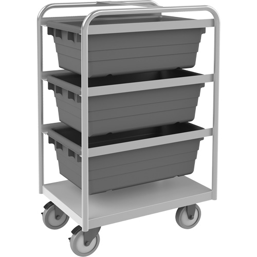 Mobile Tub Rack, Double-sided, 3 bins, 26" W x 18" D x 42" H Oxford Builders Supplies Inc