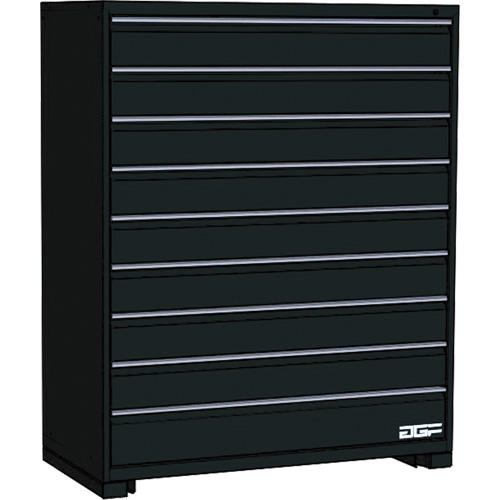 Modular Drawer Cabinet, 9 Drawers, 30" W x 28" D x 60" H, Black Oxford Builders Supplies Inc
