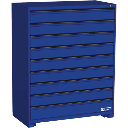 Modular Drawer Cabinet, 9 Drawers, 48" W x 24" D x 60" H, Blue Oxford Builders Supplies Inc
