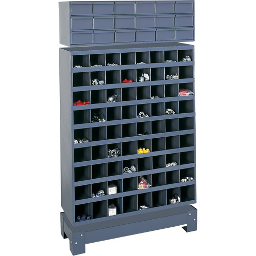 Modular Small Parts Storage Unit, Steel, 18 Drawers, 33-3/4" x 12-1/4" x 58-5/8", Grey Oxford Builders Supplies Inc