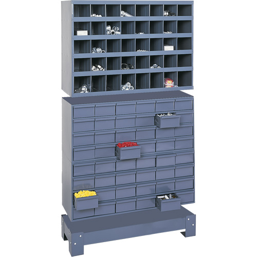 Unit&eacute; de stockage modulaire pour petites pi&egrave;ces, Acier, 48 tiroirs, 33-3/4" x 12-1/4" x 58-3/8", Gris Oxford Builders Supplies Inc