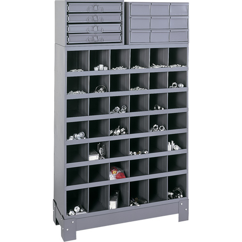 Unit&eacute; de stockage modulaire pour petites pi&egrave;ces, Acier, 13 tiroirs, 33-3/4" x 12-1/4" x 59", Gris Oxford Builders Supplies Inc