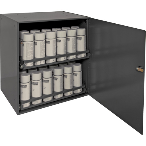 Armoire de rangement pour contenants a&eacute;rosol, Acier, 21-7/8" h x 15-15/16" la x 20-5/16" P, Gris Oxford Builders Supplies Inc