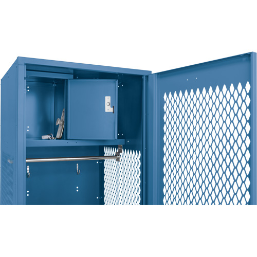 Gear Locker with Door, Steel, 24" W x 18" D x 72" H, Dark Blue Oxford Builders Supplies Inc