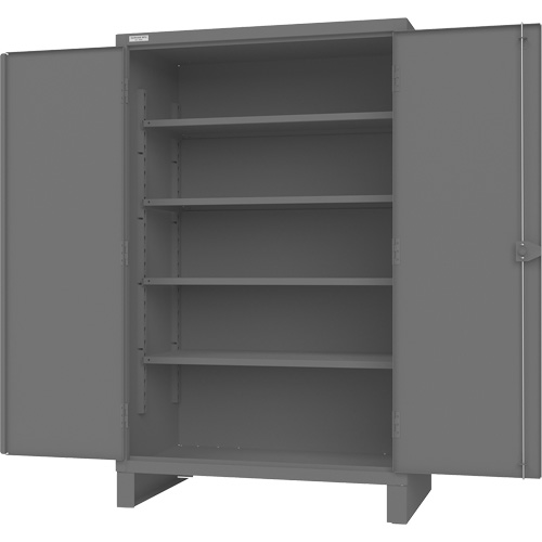 Armoire avec portes encastr&eacute;es en panneau perfor&eacute;, Acier, 4 Tablettes, 78" h x 48" la x 30" P, Gris Oxford Builders Supplies Inc