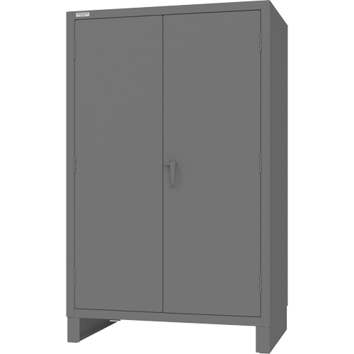 Armoire avec portes encastr&eacute;es en panneau perfor&eacute;, Acier, 4 Tablettes, 78" h x 48" la x 30" P, Gris Oxford Builders Supplies Inc
