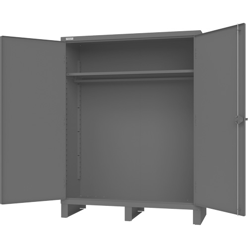Armoire avec barre de suspension et portes encastr&eacute;es standards, Acier, 78" h x 60" la x 24" P, Gris Oxford Builders Supplies Inc