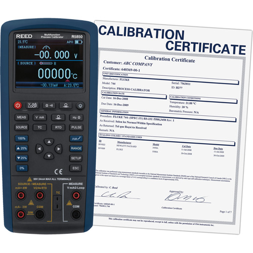 &eacute;talonneur de processus multifonctions avec certification de calibration, Sans enregistrement des donn&eacute;es, Portatif, 5 proc&eacute;d&eacute;s Oxford Builders Supplies Inc