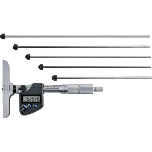 Microm&egrave;tre de profondeur num&eacute;rique avec tiges interchangeables, 0" - 12" (0 mm - 304.8 mm) gamme de mesure, R&eacute;solution de 0,00005" (0,001 mm) Oxford Builders Supplies Inc