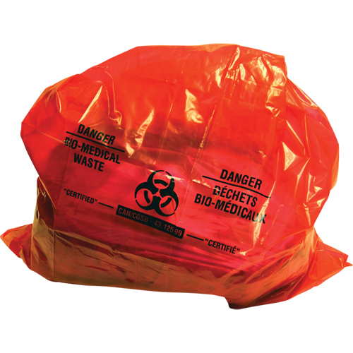 Sacs pour d&eacute;chets bio-m&eacute;dicaux Sure-Guard, Biorisque, 50" lo x 37" la, 2 mil Oxford Builders Supplies Inc