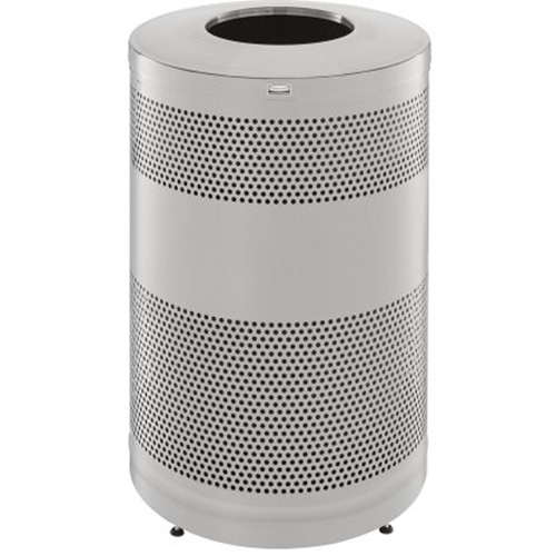 Classics Open Top Decorative Waste Bin, Stainless Steel, 51 US gal. Capacity Oxford Builders Supplies Inc
