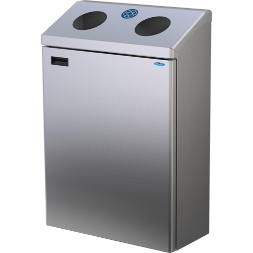 Wall Mounted Recycling Station, Bulk, Stainless Steel, 29 gal. Oxford Builders Supplies Inc