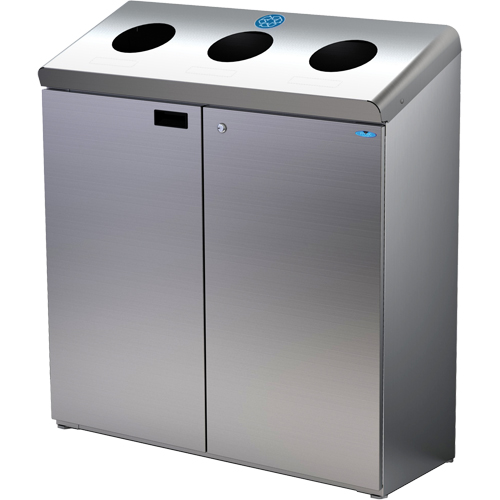 Floor Standing Recycling Station, Bulk, Stainless Steel, 42 gal. Oxford Builders Supplies Inc