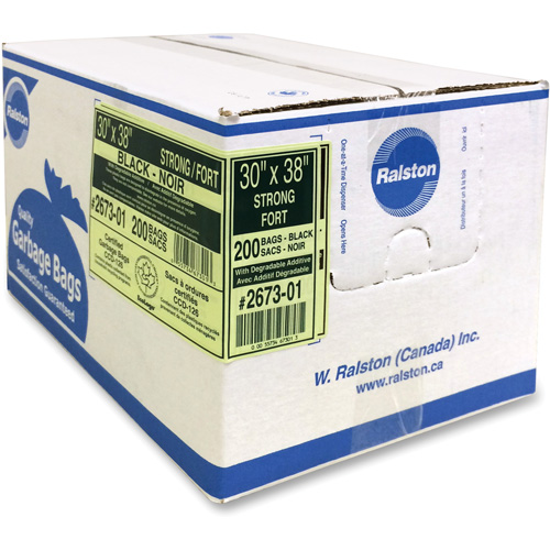 Sacs &agrave; d&eacute;chets de calibre industriel, Fort, 38" la x 30" lo, 0,85 mils, Noir Oxford Builders Supplies Inc