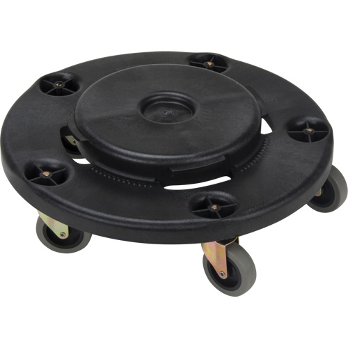 Waste Container Dolly, Polypropylene, Black, Fits: 24" Dia. Oxford Builders Supplies Inc