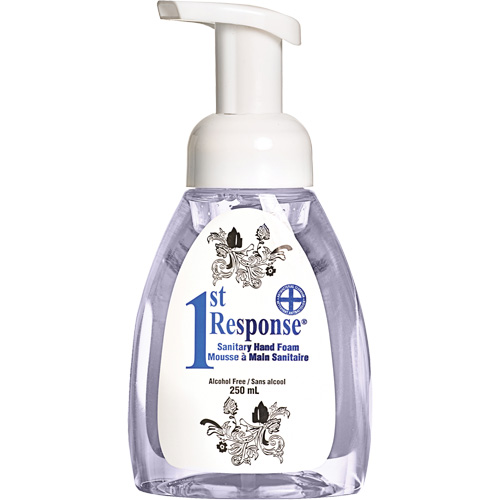 1st Response&reg; Sanitary Hand Foam, Liquid, 250 ml, Pump Bottle, Unscented Oxford Builders Supplies Inc