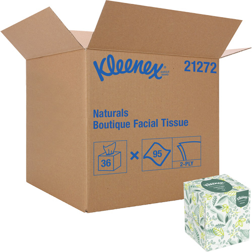 Papiers-mouchoirs Naturals Boutique* de Kleenex, 2 pli, 7,8" lo x 8,3" la, 95 feuilles/boîte Oxford Builders Supplies Inc