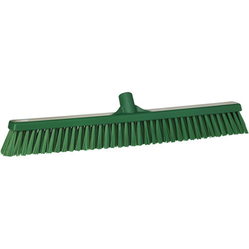 Combo Bristle Push Broom, Coarse/Fine Bristles, 24", Polyester, Green Oxford Builders Supplies Inc