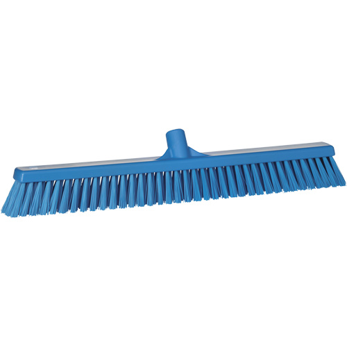 Combo Bristle Push Broom, Coarse/Fine Bristles, 24", Polyester, Blue Oxford Builders Supplies Inc
