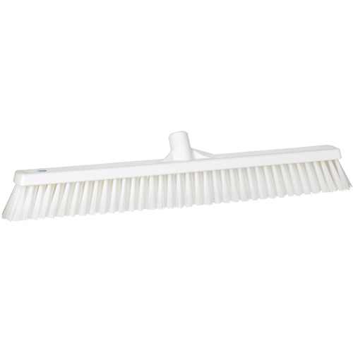 Combo Bristle Push Broom, Coarse/Fine Bristles, 24", Polyester, White Oxford Builders Supplies Inc