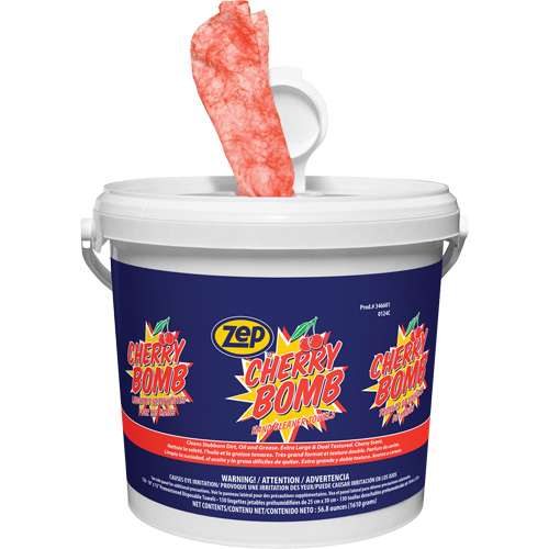 Lingettes nettoyantes surpuissantes pour les mains Cherry Bomb Oxford Builders Supplies Inc