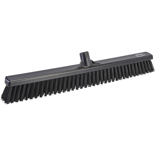 Combo Bristle Push Broom Head, Coarse/Fine Bristles, 24", Polyester, Black Oxford Builders Supplies Inc