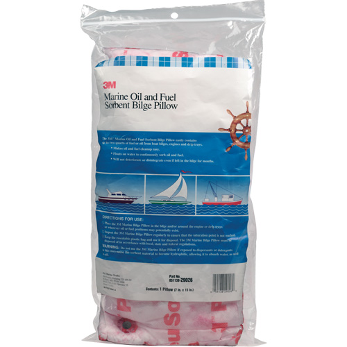 Marine Oil and Fuel Absorbent Bilge Pillow, Oil Only, 15" L x 7" W, 12.1 gal Absorbency/Pkg. Oxford Builders Supplies Inc