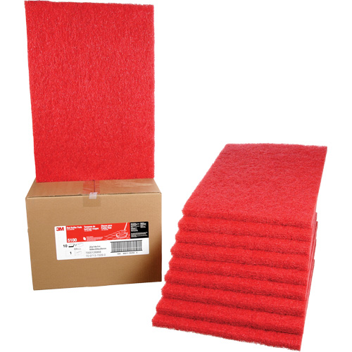 Carpet Bonnet Pad, 14" x 20", Buffing/Cleaning, Red Oxford Builders Supplies Inc