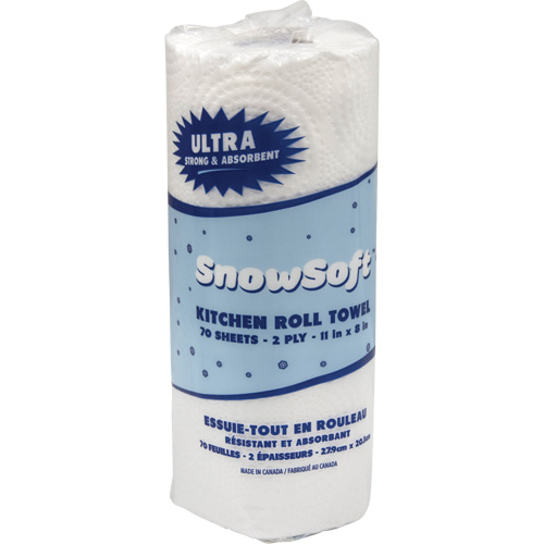 Essuie-tout pour cuisines de premi&egrave;re qualit&eacute; Snow Soft, 2 Pli, 70 Feuilles/rouleau, 8" la, 11" lo Oxford Builders Supplies Inc