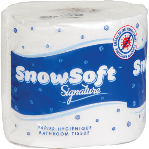 Papier hygi&eacute;nique de premi&egrave;re qualit&eacute; Snow Soft, 2 Pli, 600 Feuilles/Rouleu, Longueur 145', Blanc Oxford Builders Supplies Inc
