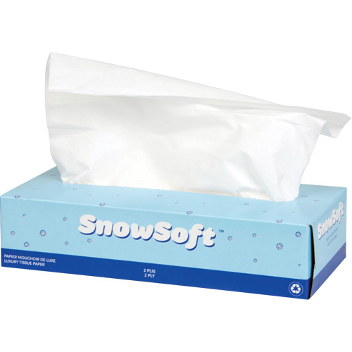 Papier-mouchoir de premi&egrave;re qualit&eacute; Snow Soft, 2 pli, 7,4" lo x 8,4" la, 100 feuilles/boîte Oxford Builders Supplies Inc