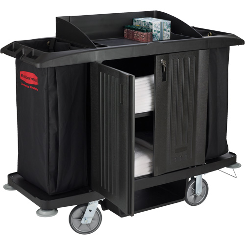 Executive Full-Size Housekeeping Cart with Doors Oxford Builders Supplies Inc