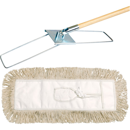 Syst&egrave;me de vadrouille &agrave; &eacute;pousseter Break-Ezy, Style &agrave; attacher, Coton, 48" lo x 3-1/2" la Oxford Builders Supplies Inc