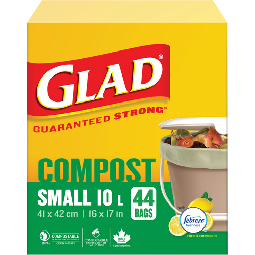 Petits sacs de compostage, R&eacute;gulier, 17" lo x 16" la, Brun, Capacit&eacute; de 10 L (3 gal.) Oxford Builders Supplies Inc