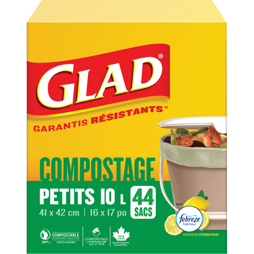 Petits sacs de compostage, R&eacute;gulier, 17" lo x 16" la, Brun, Capacit&eacute; de 10 L (3 gal.) Oxford Builders Supplies Inc