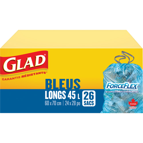 45L Recycling Bags, Regular, 24" W x 28" L, Blue Oxford Builders Supplies Inc