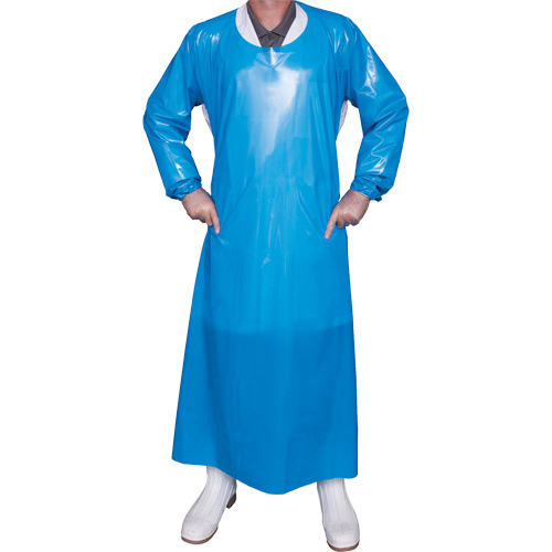Top Dog 6 Mil. Gown, Large, Blue, Polyurethane Oxford Builders Supplies Inc