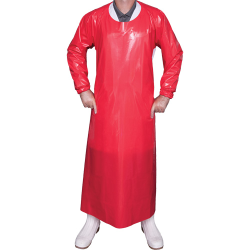 Top Dog 6 Mil. Gown, X-Large, Red, Polyurethane Oxford Builders Supplies Inc