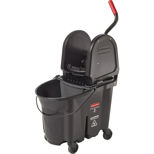 Seau et essoreuse Wavebrake, Pression vers le bas, 8,75 gal. US (35 pintes), Noir Oxford Builders Supplies Inc