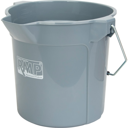 Seau rond avec bec verseur, Capacit&eacute; de 2,64 gal. US (10,57 pintes), Gris Oxford Builders Supplies Inc