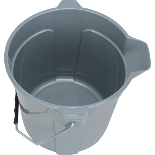 Seau rond avec bec verseur, Capacit&eacute; de 2,64 gal. US (10,57 pintes), Gris Oxford Builders Supplies Inc