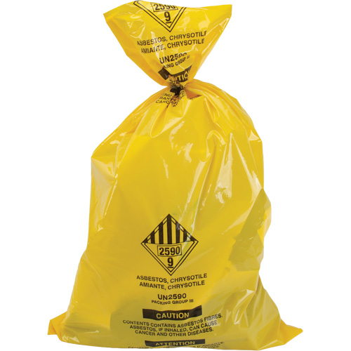 Doublures pour d&eacute;chets dangereux, Amiante, 40" lo x 26" la, 3 mils Oxford Builders Supplies Inc