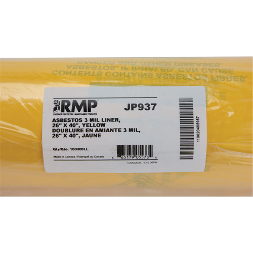 Doublures pour d&eacute;chets dangereux, Amiante, 40" lo x 26" la, 3 mils Oxford Builders Supplies Inc