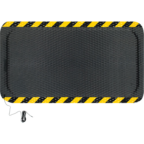 Hog Heaven Electrically Conductive Mat, 3' W x 5' L, 5/8" Thickness, Black/Yellow, Nitrile Oxford Builders Supplies Inc