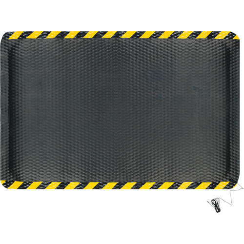 Hog Heaven Electrically Conductive Mat Kit, 4' W x 6' L, 7/8" Thickness, Black/Yellow, Nitrile Oxford Builders Supplies Inc
