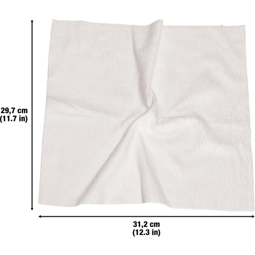 Washable Cleaning Cloths, Microfibre, White Oxford Builders Supplies Inc