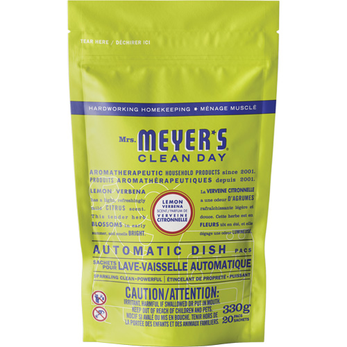 Sachets de d&eacute;tergent pour lave-vaisselle automatique Mrs. Meyer's Clean Day, Capsules, 330 g, Verveine citronnelle Oxford Builders Supplies Inc