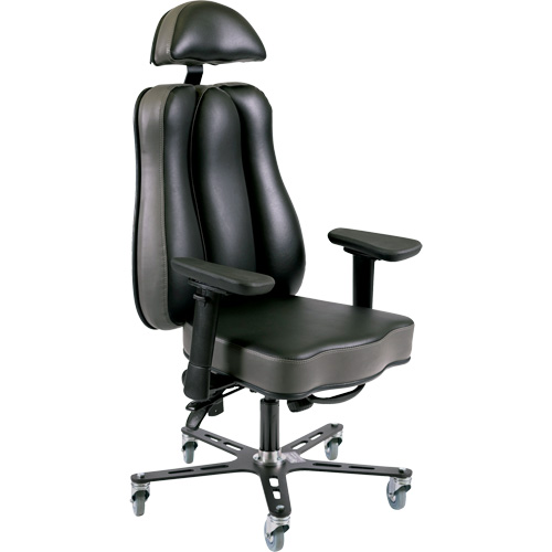 Synergo II 24h Ergonomic Chair, Vinyl, Black/Grey, 350 lbs. Capacity Oxford Builders Supplies Inc