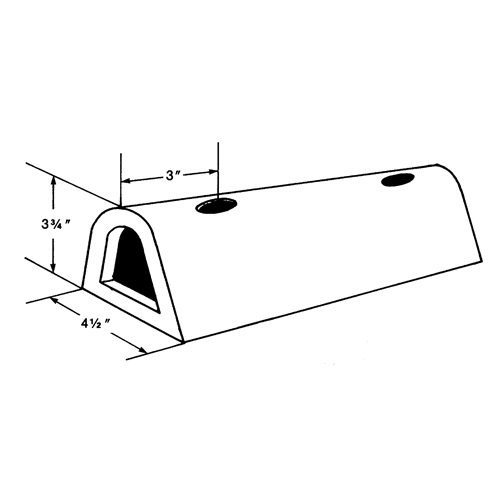 Extruded Rubber Dock Fenders, Rubber, 4-1/2" W x 12" L x 3-3/4" D Oxford Builders Supplies Inc